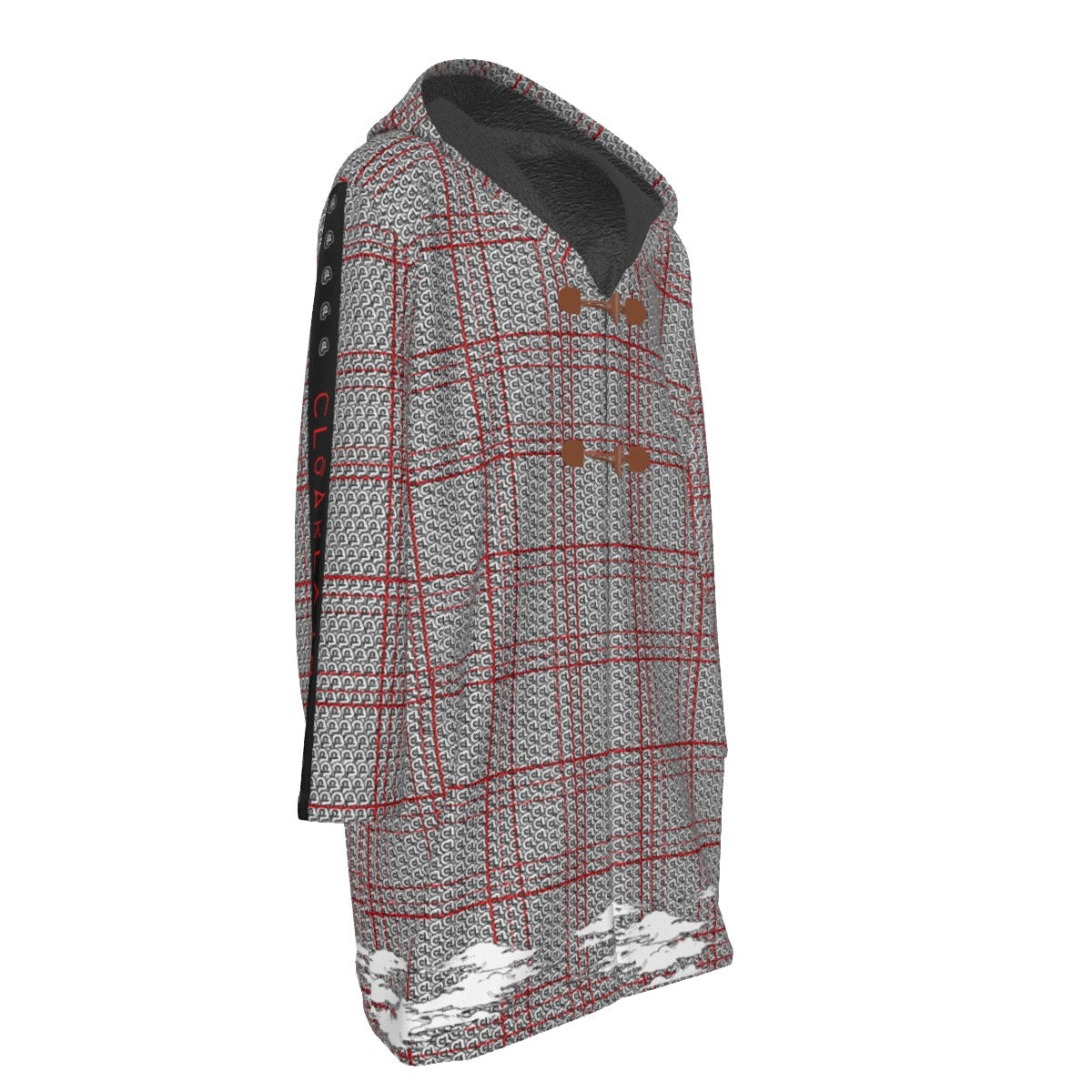 fedralle fleece-lined cotton twill trench - plaid