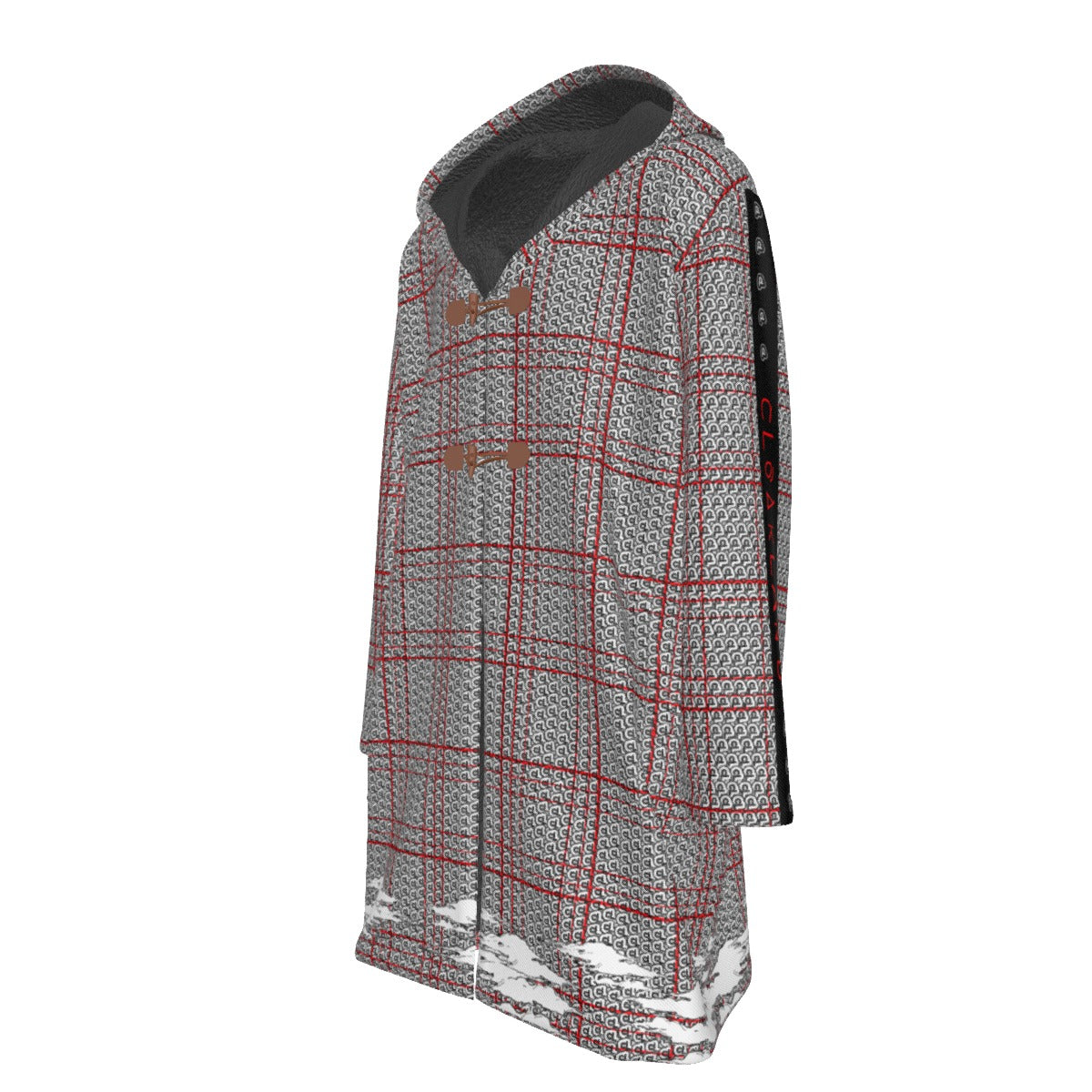 fedralle fleece-lined cotton twill trench - plaid