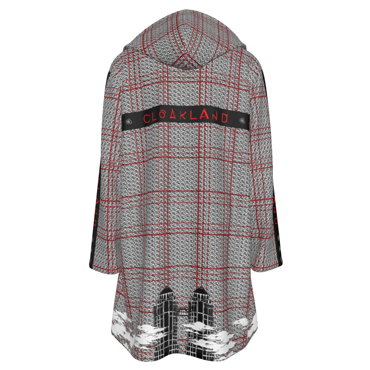 fedralle fleece-lined cotton twill trench - plaid